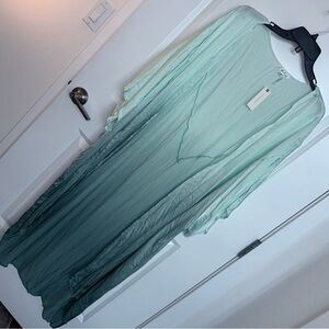 On the Road Anthropologie Kimono Ombre NWT Multi Way Top Blue Green